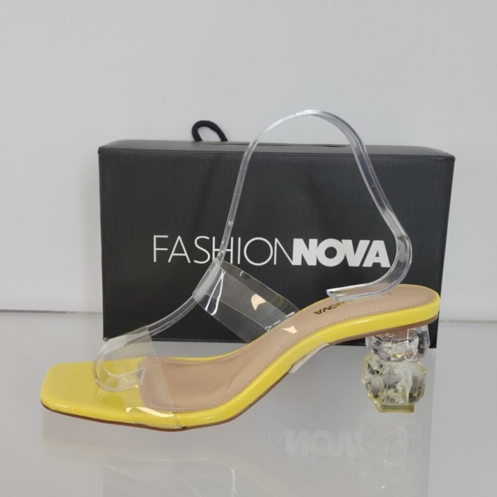Fashion Nova Clear Heel  Mules